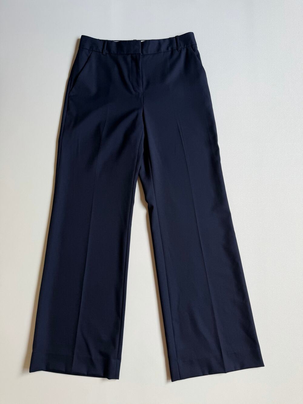 J.Crew Women's Navy Blue 100% Wool Straight Leg Hutton Trouser Pants Size 6P
